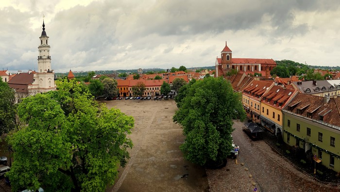Kaunas Old Town, Lithuania with Church and Tower