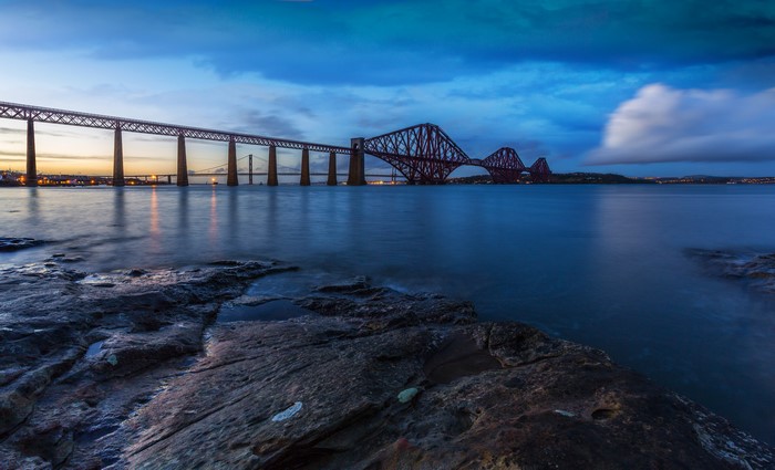 Forth Rail Bridge, Scotland at Dusk