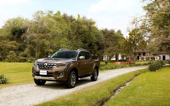 Renault Alaskan pickup truck on a dirt road