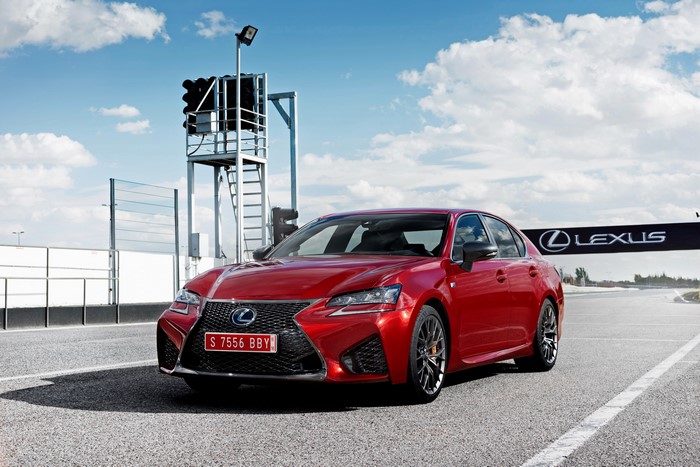 Red Lexus GS on a Race Track