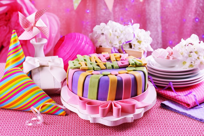 Birthday Cake with Decorations