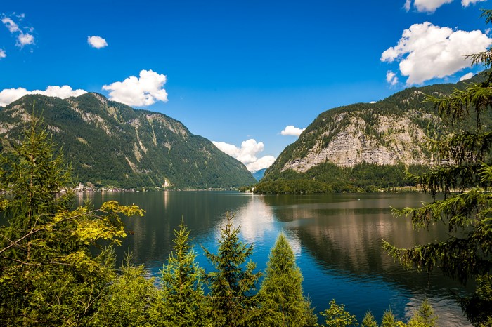 Hallstatt Lake and Mountains in Austria