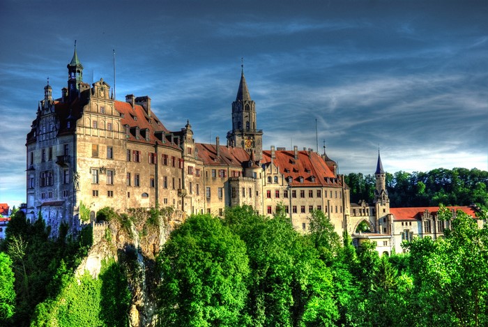 4K HDR Castle Sigmaringen Germany Sky