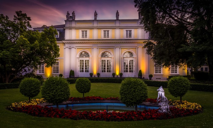 Palace in Bad Godesberg, Bonn, Germany at Dusk