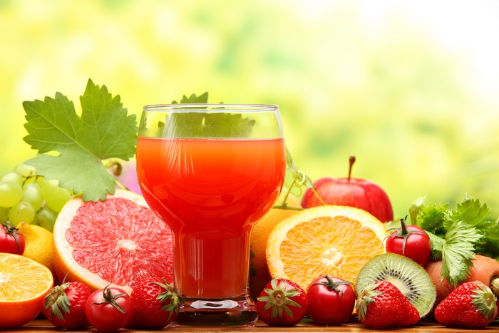 Glass of Juice with Assorted Fruits
