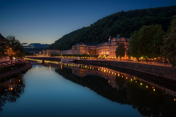 Bad Ems Germany Riverfront at Night