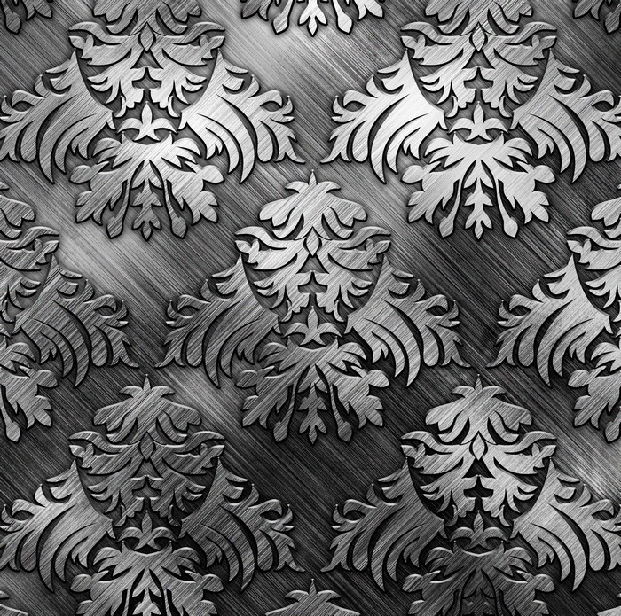 Brushed Metal Damask Pattern Texture