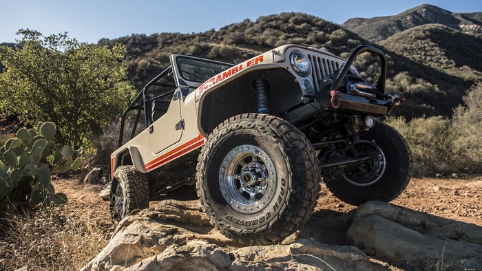 4K Jeep CJ-8 Scrambler off-roading