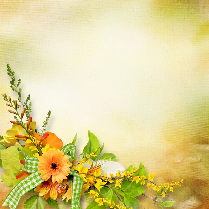 Floral arrangement with gerbera daisy and ribbon