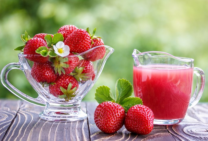 Strawberries and Strawberry Juice