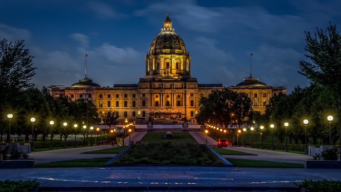 Minnesota State Capitol Building at Night