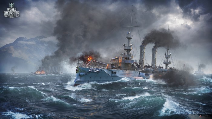 World of Warships battle with Cruiser Albany