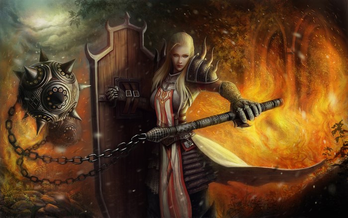 4K Crusader from Diablo III with Shield and Flail