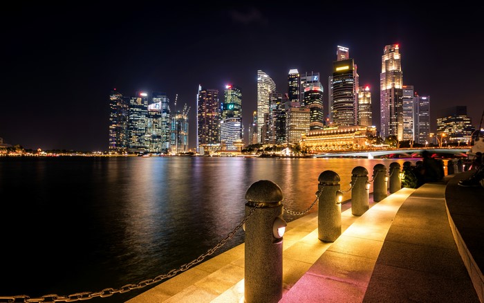 Singapore Skyline at Night
