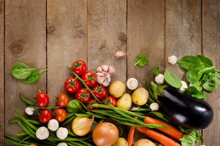Vegetables on Wood Planks