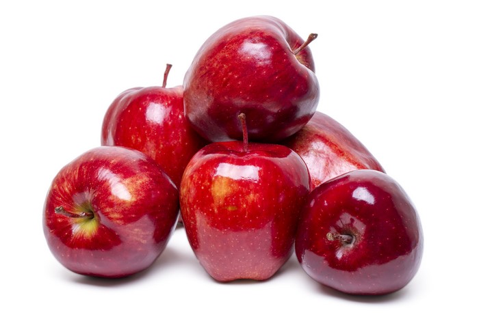 Red Apples on White Background