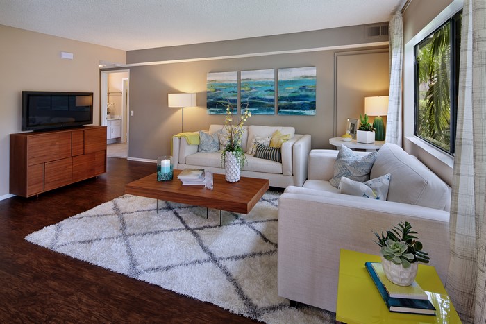 Living room with sofa and carpet