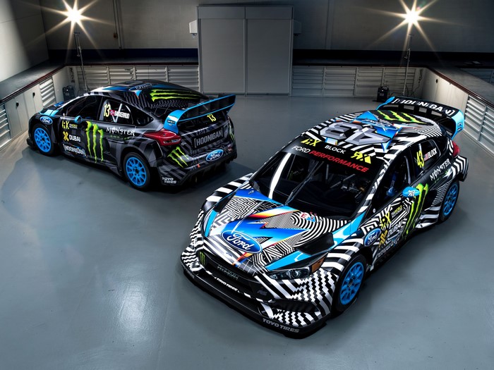 Two Ford Focus RS RX rally cars