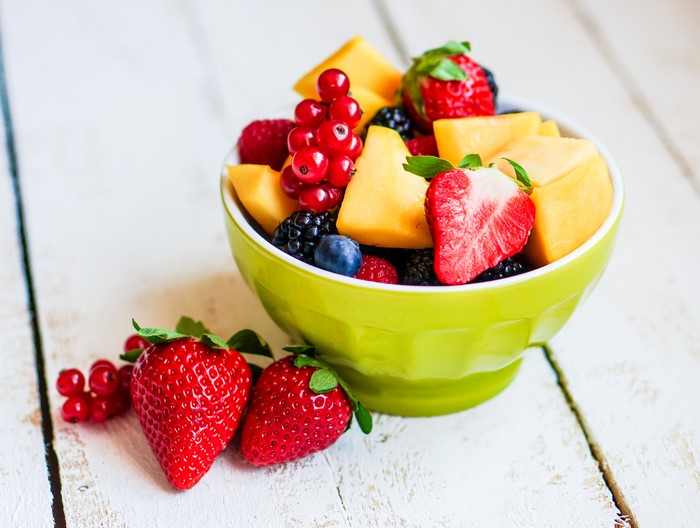 Fruit Salad with Strawberries and Currants