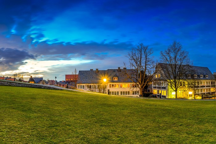 4K Kaiserworth Goslar Germany Houses Evening Sky Grass
