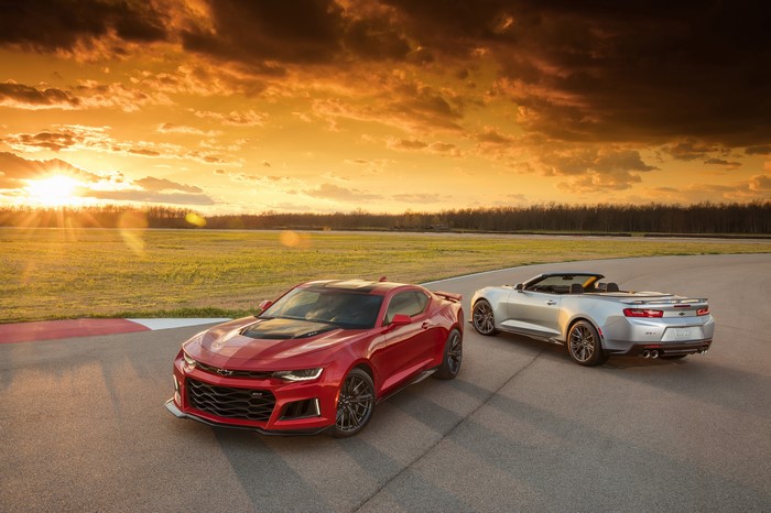 2017 Chevrolet Camaro ZL1 Coupe and Convertible at Sunset