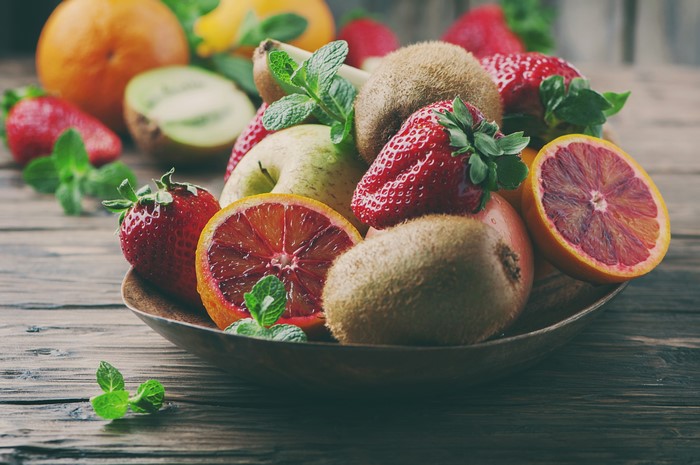 Assortment of Fresh Fruits in a Bowl