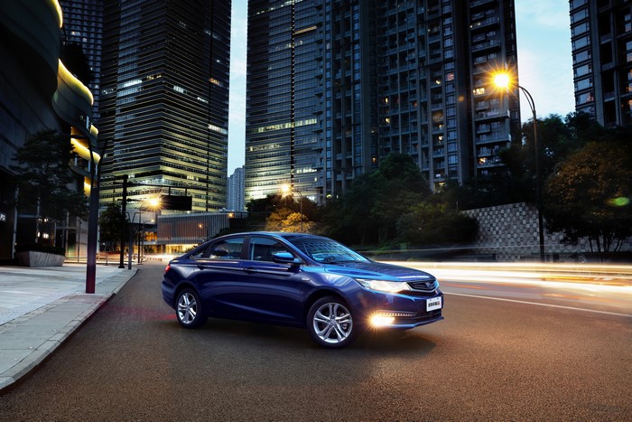 Blue 2016 Emgrand GL by Geely on City Road