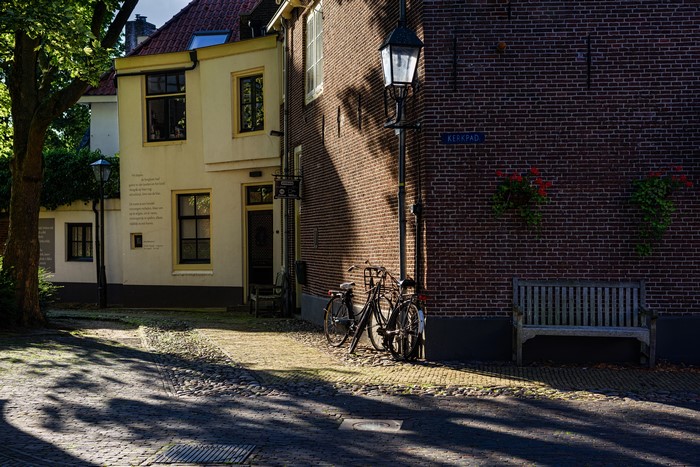 Houses and bicycles in Naarden, Netherlands