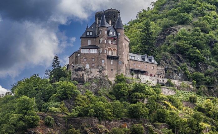 Burg Katz Castle on a Hillside in Germany