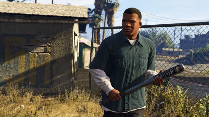 GTA 5 Franklin Holding Baseball Bat 4K