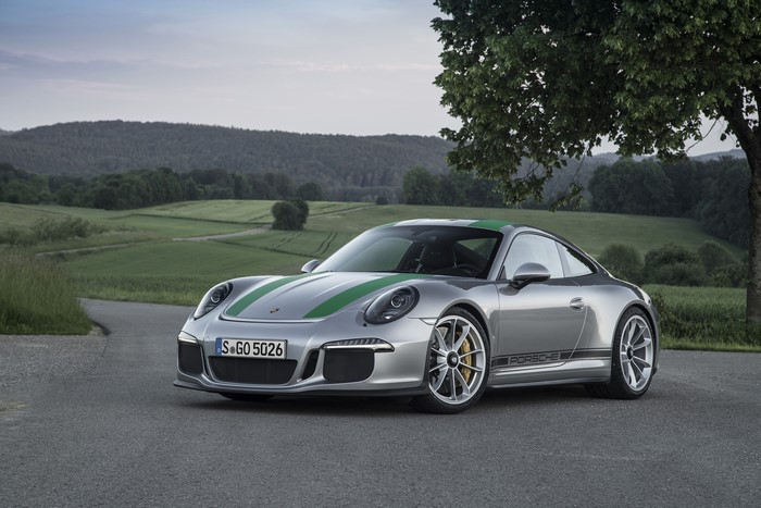 Porsche 911 R Silver Metallic Car