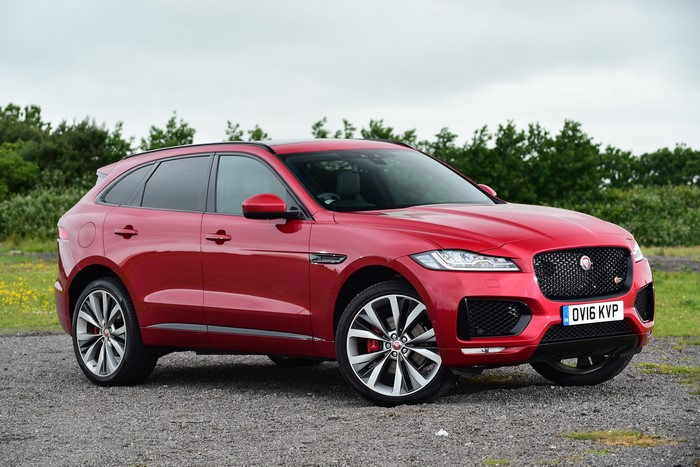 Red Jaguar F-Pace SUV