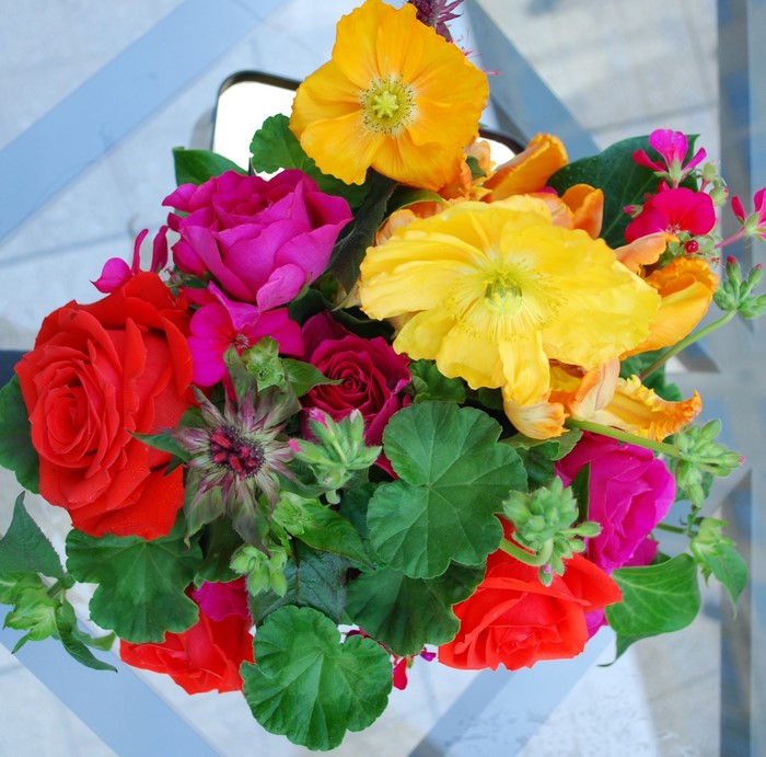Bouquet of Roses and Poppies