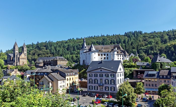 Clervaux Castle and Church in Luxembourg
