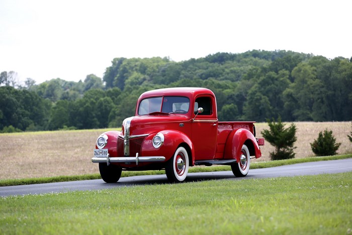 Red 1941 Ford Deluxe Pickup Truck