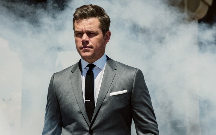 Matt Damon in a Grey Suit