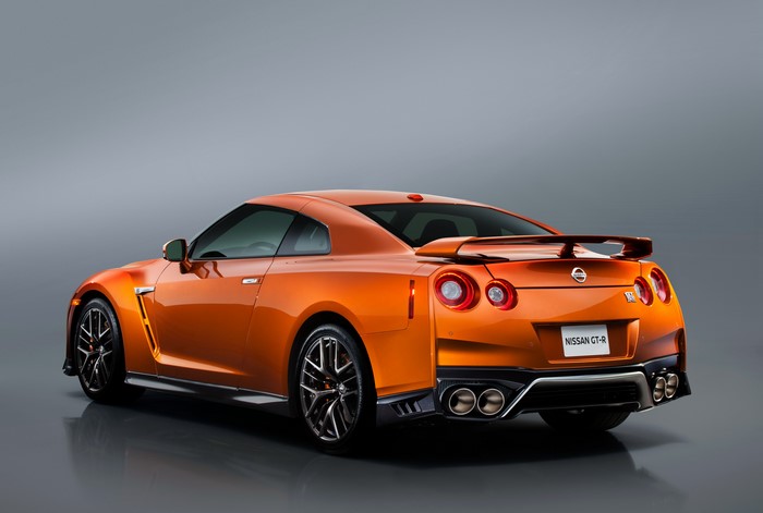4K Nissan GT-R R35 Orange Rear View