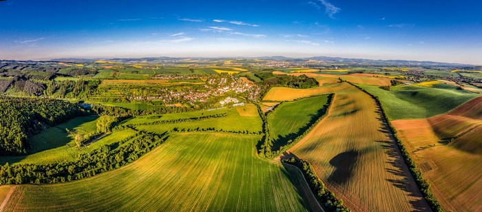 Aerial view of Velehradem, Czech Republic countryside