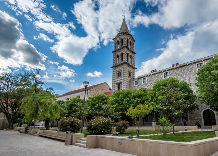 Bell tower and buildings in Split, Croatia