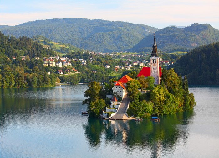Church on Island in Lake Bled, Slovenia