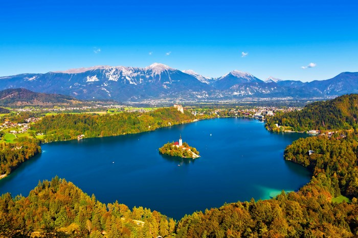 Lake Bled with Island and Mountains, Slovenia