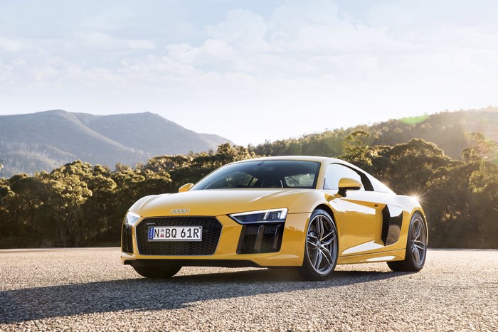 Yellow Audi R8 V10