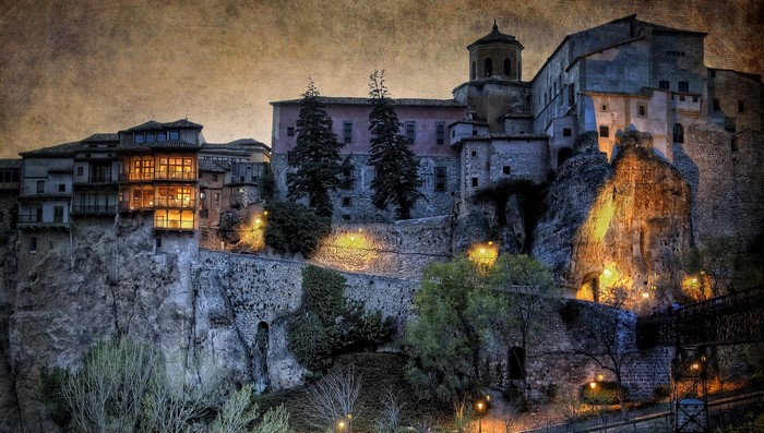 The Hanging Houses of Cuenca, Spain at Night