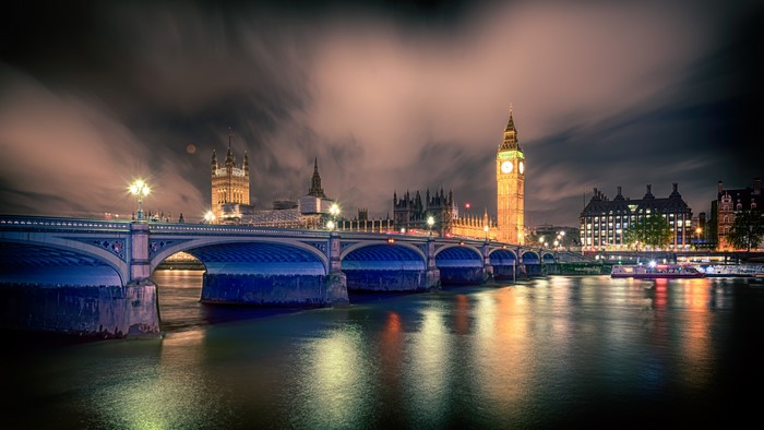 Big Ben and Westminster Bridge at Night, London