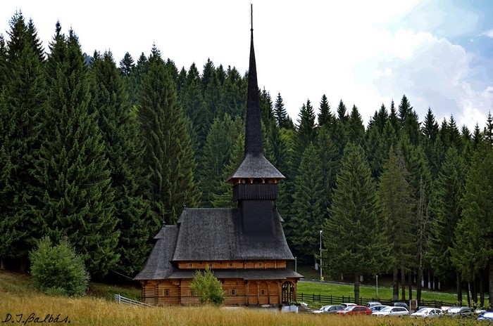 Wooden Church in Romanian Forest