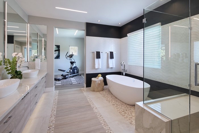 Modern Bathroom with Exercise Area