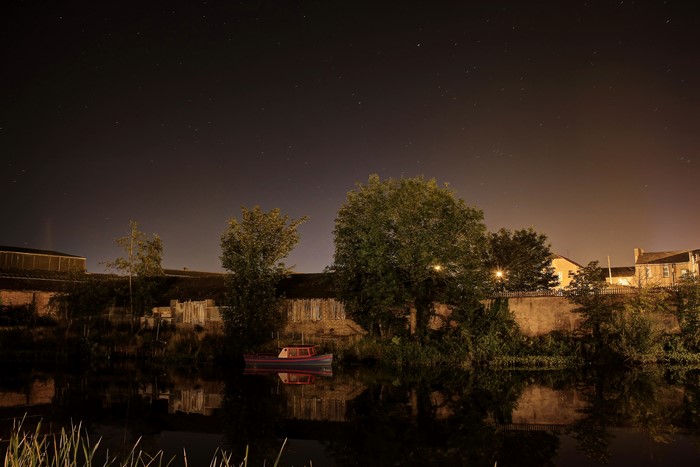 Boat on River Bann at Night