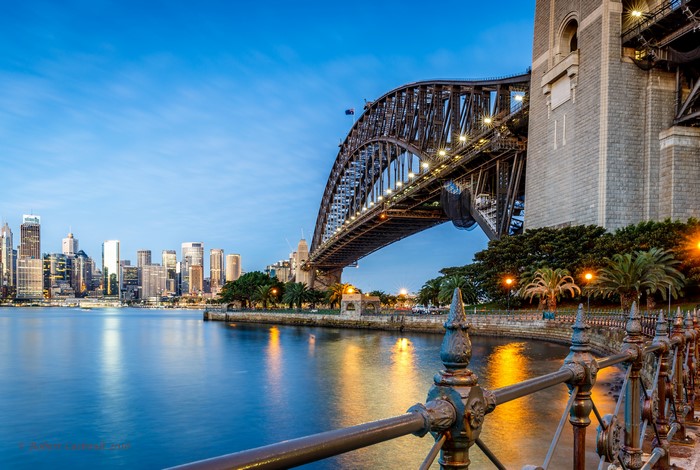 Sydney Harbour Bridge and Skyline at Dusk