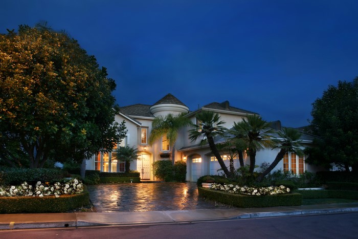 Luxury Mansion in California at Night