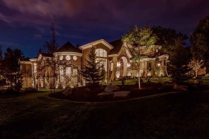 Mansion in Salt Lake City, Utah at Night